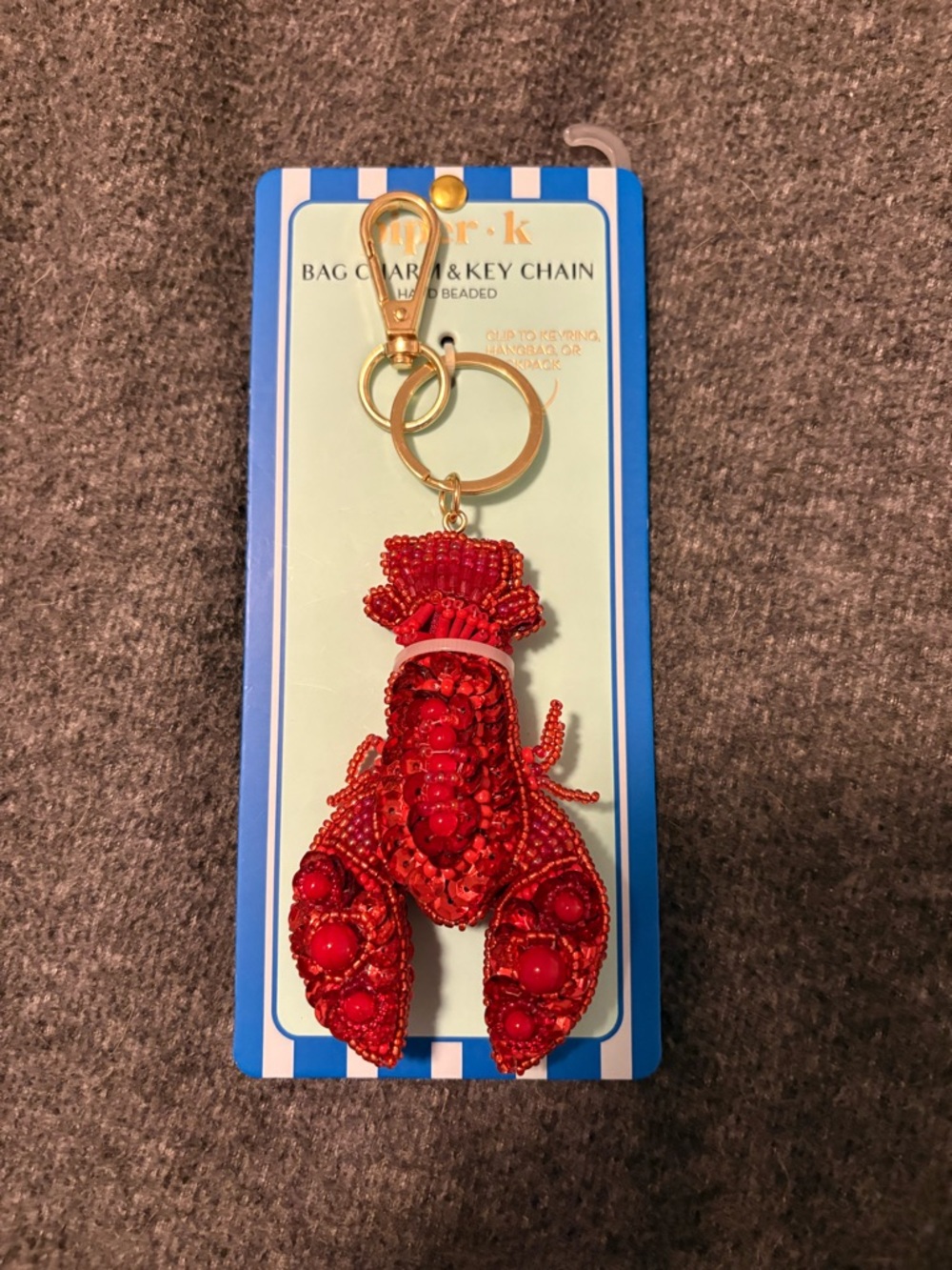 Kate Spade Red Beaded Lobster Keychain